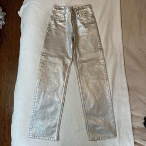 Zara Women's Silver and Grey Jeans